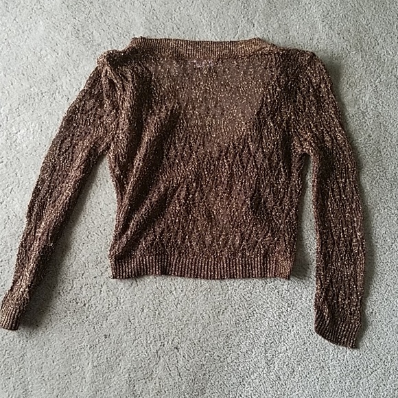 Say What Bronze long sleeve short shrug - Picture 2 of 4